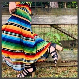 Sarape Print Maxi Skirt & Dress